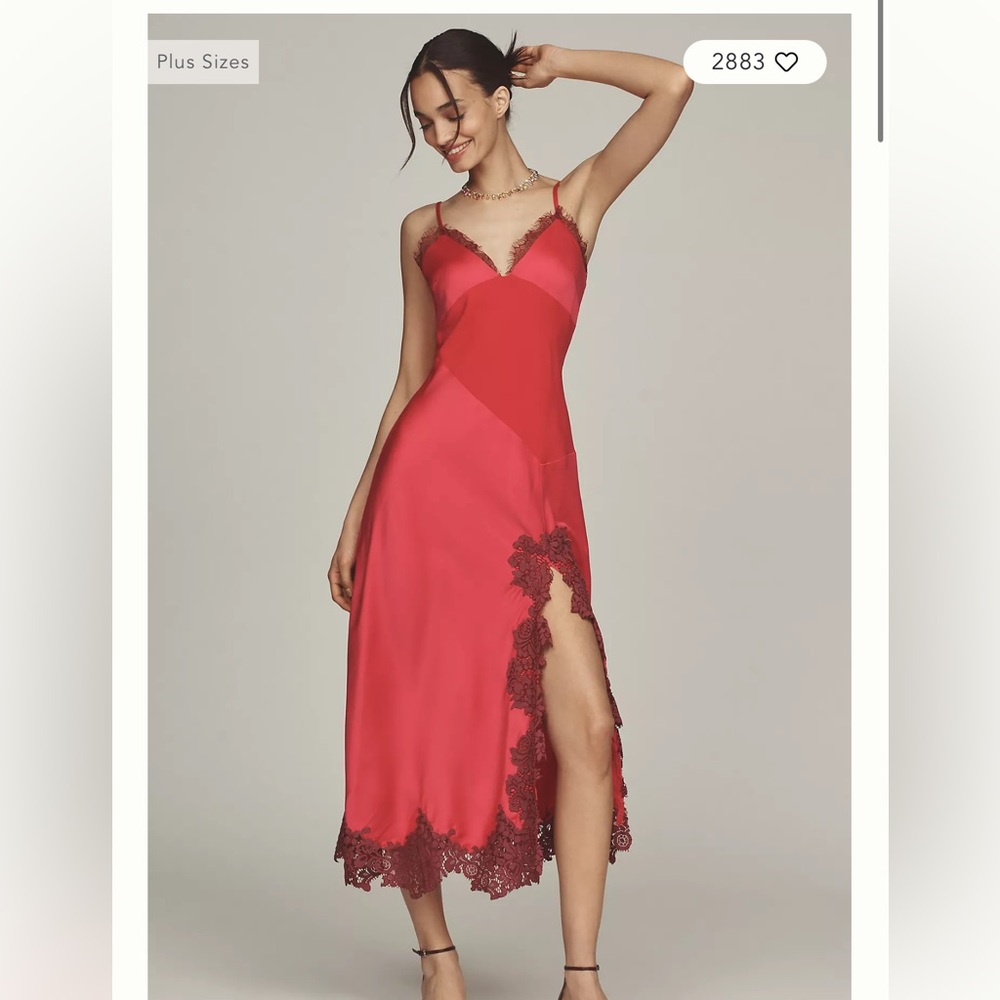 Bl-nk Hector Side-Slit Slip Midi Dress